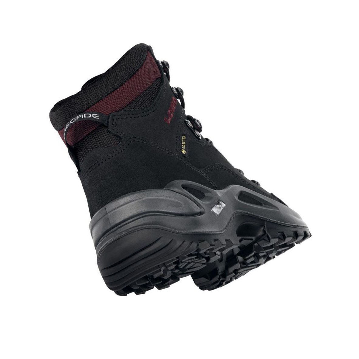 Kozaki Trekkingowe Damskie Lowa Renegade GTX Mid WS Czarne Bordowe | RLSDZ0341