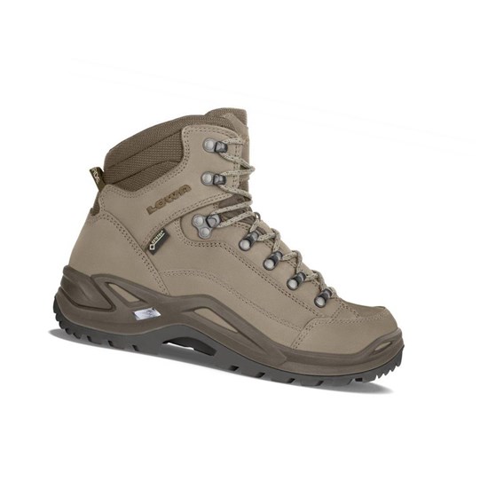 Kozaki Trekkingowe Męskie Lowa Renegade GTX Mid Stone / Espresso | SBUIX2591